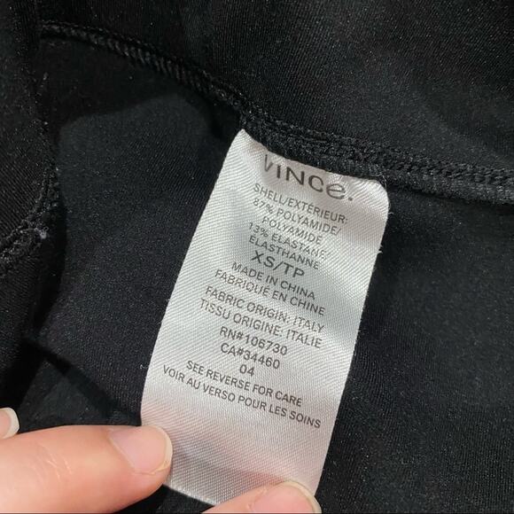 Vince Black Tech Ponte Stretch Leggings Minimalist Sleek Pull-On Pants Sz XS - Picture 6 of 12
